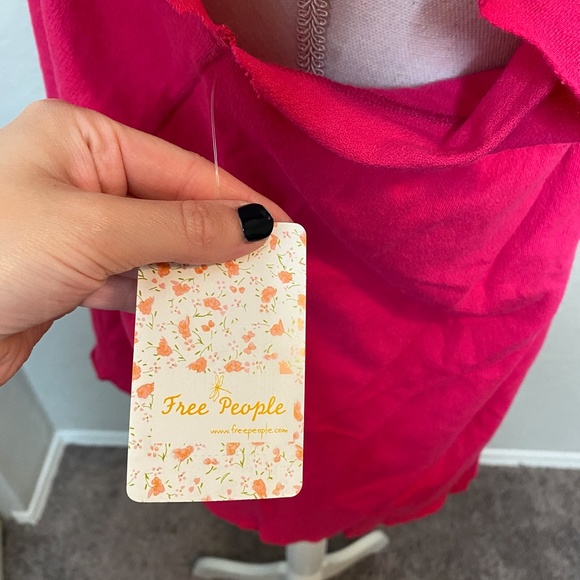 NWT Free People Womens Small Pink Ruffle Boho Top - Picture 4 of 10